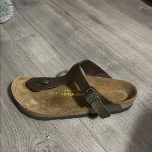 Birkenstock Tan and Brown Suede Sandals